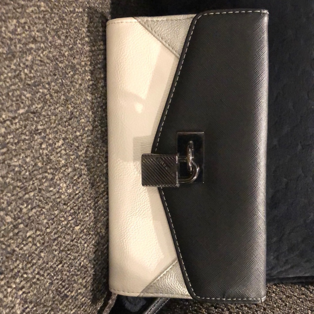 Steve Madden black,white, silver full size wallet